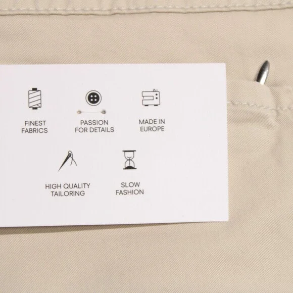 Hiltl NWT 5 Pocket Jean Cut Casual Pants Size 42 x 34 Noah In Beige Cotton Blend